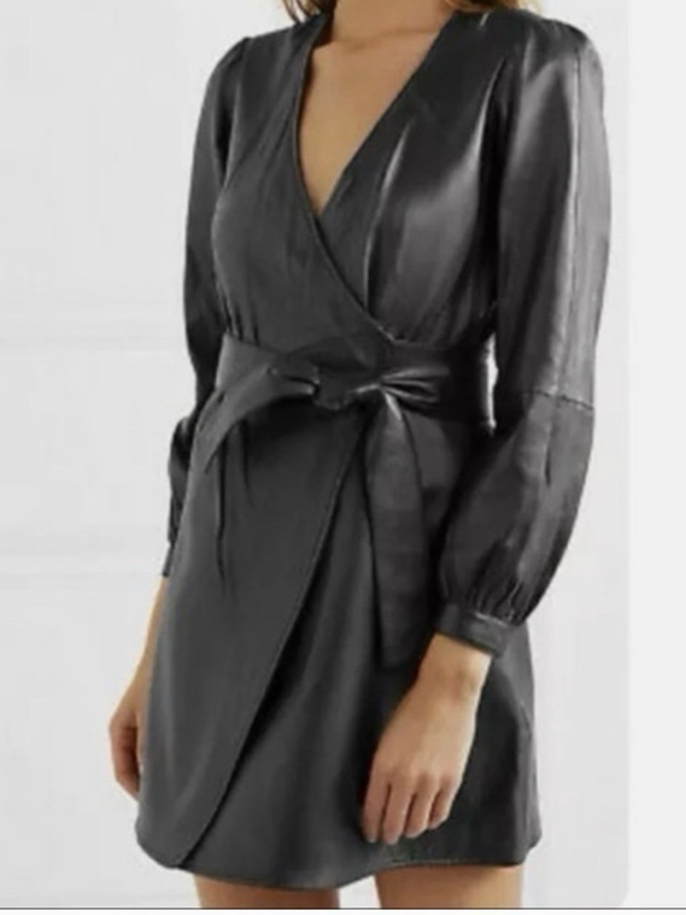 7 For All Mankind Faux Long Sleeve Wrap Dress